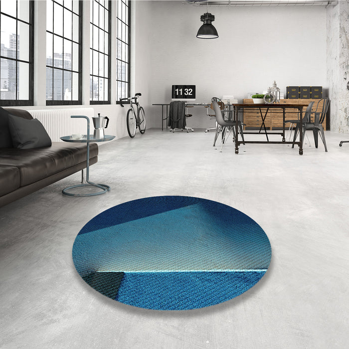 Machine Washable Transitional Blue Ivy Blue Rug in a Washing Machine, wshpat1027lblu