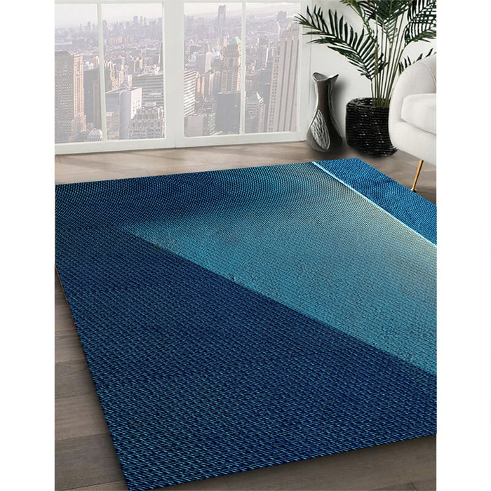 Machine Washable Transitional Blue Ivy Blue Rug in a Family Room, wshpat1027lblu