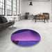 Round Patterned Purple Plum Purple Rug in a Office, pat1027pur