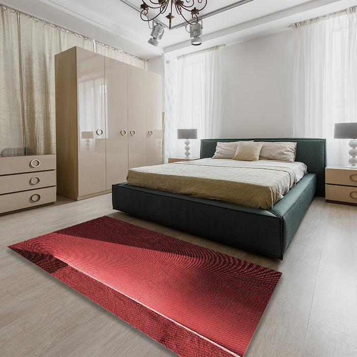 Patterned Maroon Red Rug in a Bedroom, pat1027rd