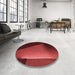 Round Patterned Maroon Red Rug in a Office, pat1027rd