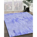 Patterned Light Slate Blue Rug in Family Room, pat1028blu