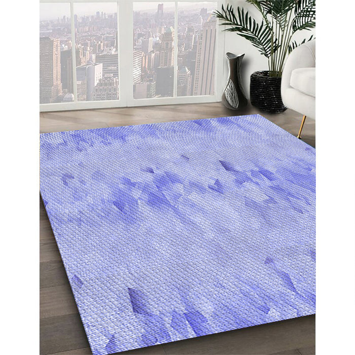 Machine Washable Transitional Light Slate Blue Rug in a Family Room, wshpat1028blu