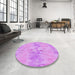 Machine Washable Transitional Violet Purple Rug in a Washing Machine, wshpat1028pur