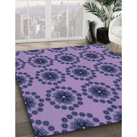 Patterned Purple Mimosa Purple Rug, pat1029blu