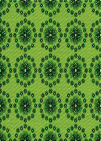 Machine Washable Transitional Green Rug, wshpat1029grn