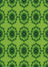 Machine Washable Transitional Green Rug, wshpat1029grn