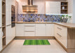 Patterned Green Rug in a Kitchen, pat1029grn