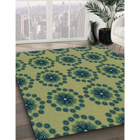 Patterned Green Rug, pat1029lblu