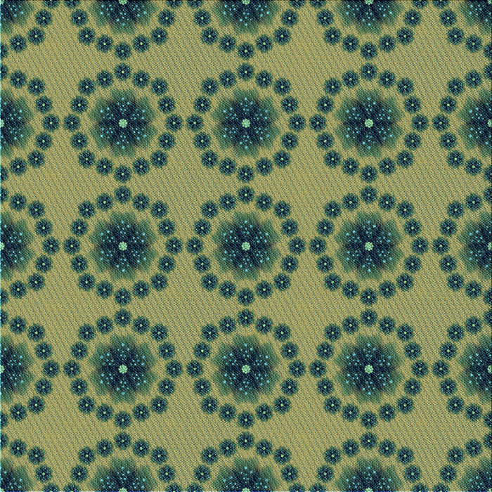 Round Patterned Green Rug, pat1029lblu