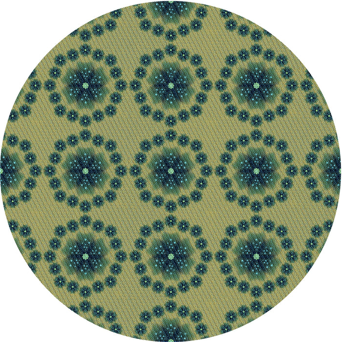 Square Patterned Green Rug, pat1029lblu