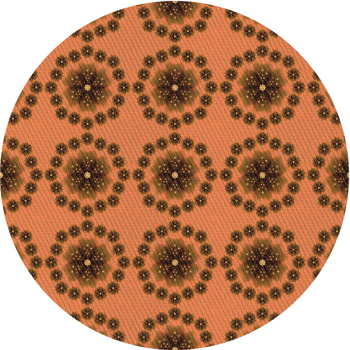 Square Patterned Neon Orange Rug, pat1029org