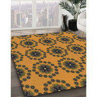 Patterned Yellow Novelty Rug, pat1029