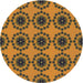 Sideview of Patterned Yellow Novelty Rug, pat1029