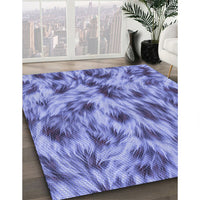 Patterned Slate Blue Rug, pat103blu