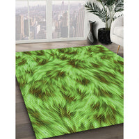 Patterned Emerald Green Rug, pat103grn