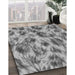Patterned Cloud Gray Rug in Family Room, pat103gry