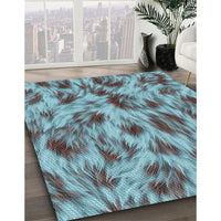 Patterned Diamond Blue Rug, pat103lblu