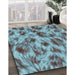 Machine Washable Transitional Diamond Blue Rug in a Family Room, wshpat103lblu