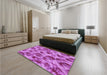 Patterned Purple Rug in a Bedroom, pat103pur