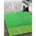 Machine Washable Transitional Neon Green Rug in a Family Room, wshpat1030grn