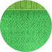 Square Patterned Neon Green Rug, pat1030grn