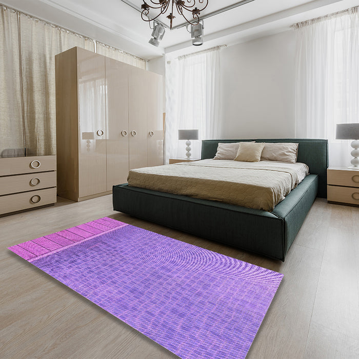 Patterned Purple Rug in a Bedroom, pat1030pur
