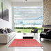 Square Patterned Red Rug in a Living Room, pat1030rd