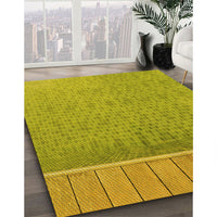 Patterned Dark Golden Brown Rug, pat1030yw