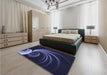 Patterned Night Blue Rug in a Bedroom, pat1031blu