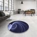 Machine Washable Transitional Night Blue Rug in a Washing Machine, wshpat1031blu