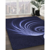 Patterned Night Blue Rug, pat1031blu