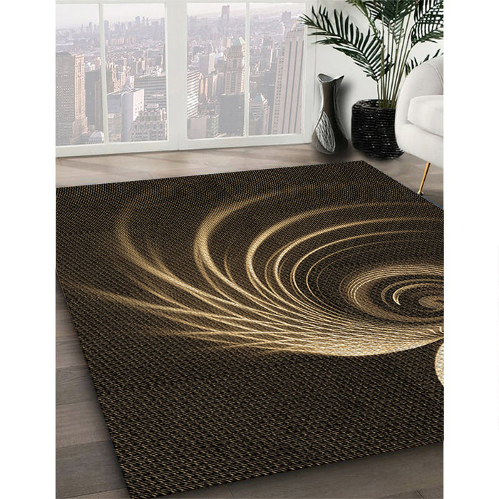Patterned Oak Brown Rug in Family Room, pat1031brn