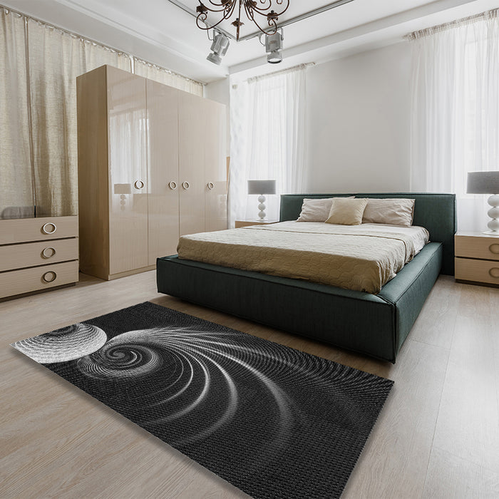 Patterned Ash Gray Rug in a Bedroom, pat1031gry