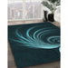 Patterned Dark Cyan Green Rug in Family Room, pat1031lblu