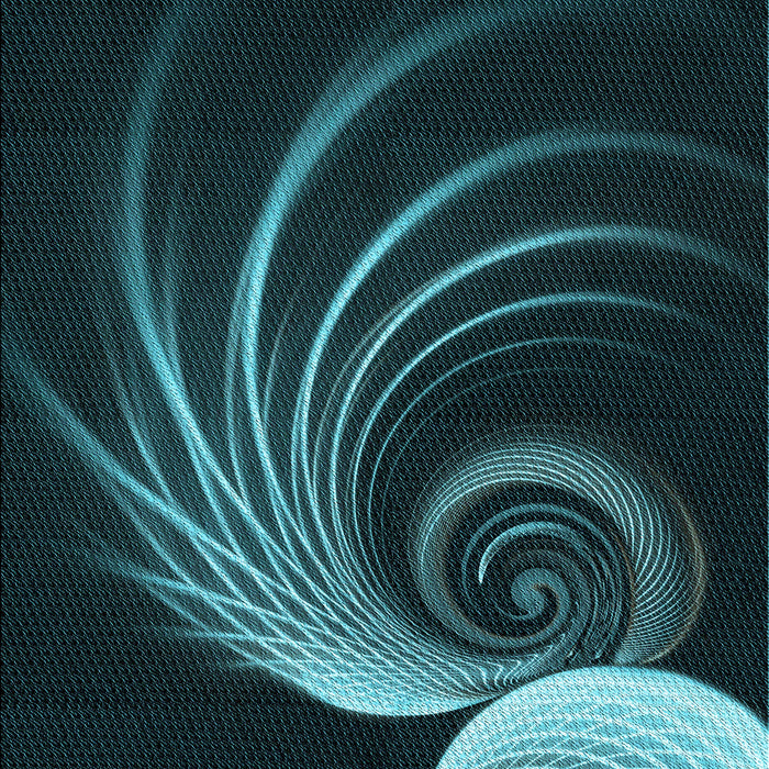 Patterned Dark Cyan Green Rug, pat1031lblu