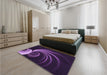 Patterned Purple Violet Purple Rug in a Bedroom, pat1031pur