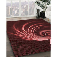 Patterned Fire Brick Red Rug, pat1031rd