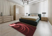 Patterned Fire Brick Red Rug in a Bedroom, pat1031rd