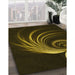 Patterned Dark Yellow Green Rug in Family Room, pat1031yw