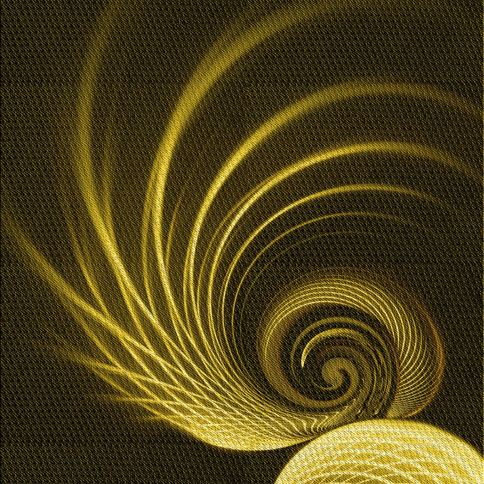 Patterned Dark Yellow Green Rug, pat1031yw