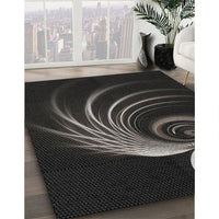 Patterned Black Novelty Rug, pat1031