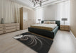 Patterned Black Novelty Rug in a Bedroom, pat1031