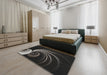 Machine Washable Transitional Black Rug in a Bedroom, wshpat1031