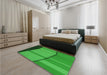 Patterned Green Rug in a Bedroom, pat1032grn