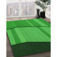 Patterned Green Rug, pat1032grn