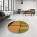 Round Patterned Saddle Brown Rug in a Office, pat1032org