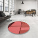 Round Patterned Red Rug in a Office, pat1032rd