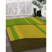 Patterned Pistachio Green Rug, pat1032yw