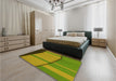 Patterned Pistachio Green Rug in a Bedroom, pat1032yw